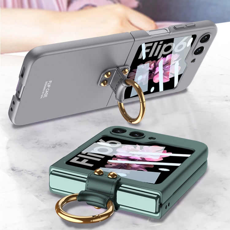 For Samsung Galaxy Z Flip6 GKK Integrated Ultra-thin PC Full Coverage Phone Case with Ring Holder(Dark Night Green) - Galaxy Z Flip6 5G Cases by GKK | Online Shopping South Africa | PMC Jewellery | Buy Now Pay Later Mobicred