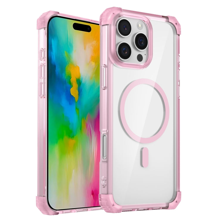 For iPhone 16 Pro Max Transparent MagSafe Magnetic Phone Case(Pink) - iPhone 16 Pro Max Cases by PMC Jewellery | Online Shopping South Africa | PMC Jewellery | Buy Now Pay Later Mobicred