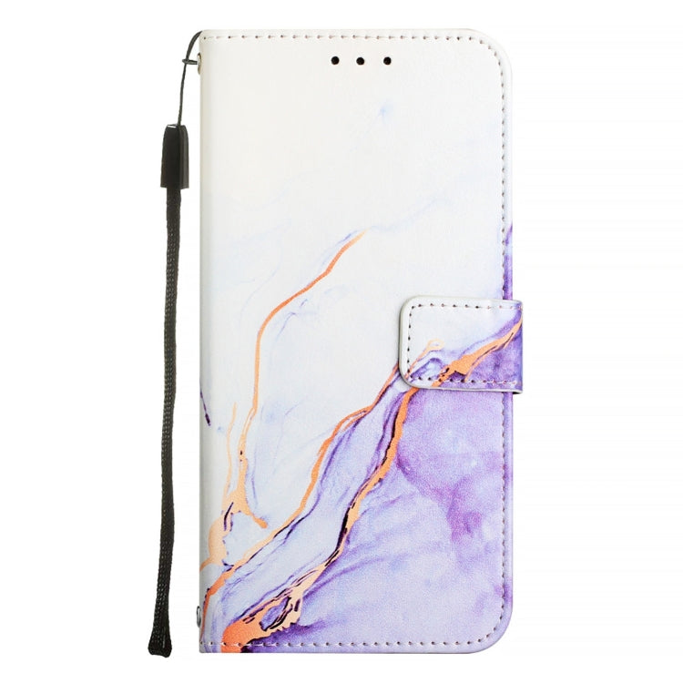 For Blackview Shark 8 PT003 Marble Pattern Flip Leather Phone Case(White Purple) - More Brand by PMC Jewellery | Online Shopping South Africa | PMC Jewellery | Buy Now Pay Later Mobicred