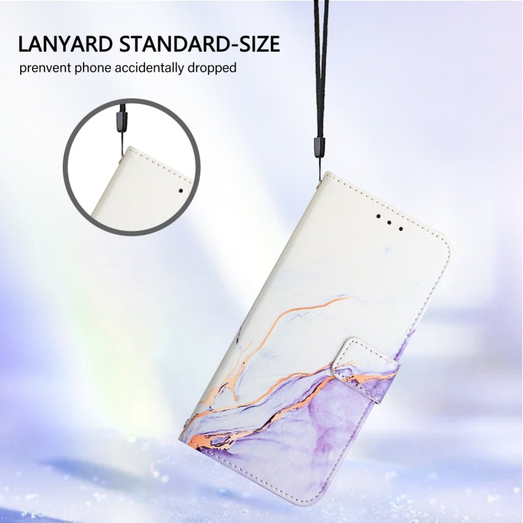 For Blackview Shark 8 PT003 Marble Pattern Flip Leather Phone Case(White Purple) - More Brand by PMC Jewellery | Online Shopping South Africa | PMC Jewellery | Buy Now Pay Later Mobicred