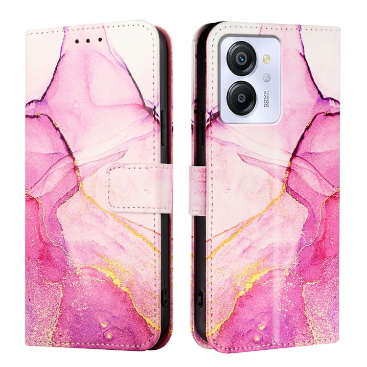 For Blackview Color 8 PT003 Marble Pattern Flip Leather Phone Case(Pink Purple Gold) - More Brand by PMC Jewellery | Online Shopping South Africa | PMC Jewellery | Buy Now Pay Later Mobicred