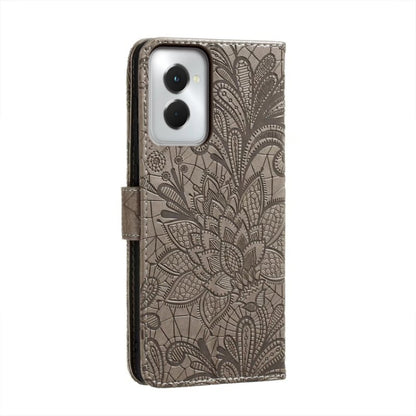 For Motorola Moto G Power 5G 2024 Lace Flower Embossing Flip Leather Phone Case(Grey) - Motorola Cases by PMC Jewellery | Online Shopping South Africa | PMC Jewellery | Buy Now Pay Later Mobicred