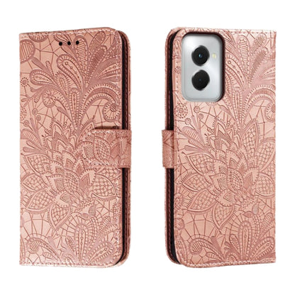 For Motorola Moto G Power 5G 2024 Lace Flower Embossing Flip Leather Phone Case(Rose Gold) - Motorola Cases by PMC Jewellery | Online Shopping South Africa | PMC Jewellery | Buy Now Pay Later Mobicred