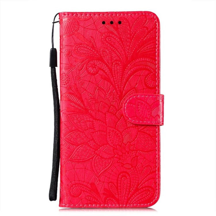 For Xiaomi Redmi K70 Lace Flower Embossing Flip Leather Phone Case(Red) - K70 Cases by PMC Jewellery | Online Shopping South Africa | PMC Jewellery | Buy Now Pay Later Mobicred