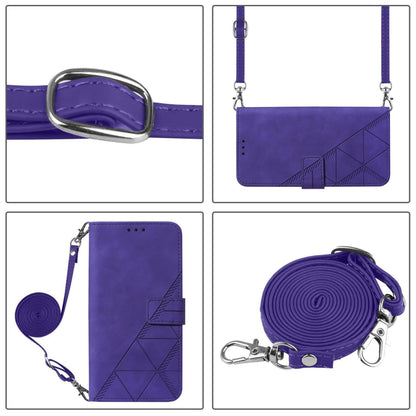 For Blackview A52 Crossbody 3D Embossed Flip Leather Phone Case(Purple) - More Brand by PMC Jewellery | Online Shopping South Africa | PMC Jewellery | Buy Now Pay Later Mobicred