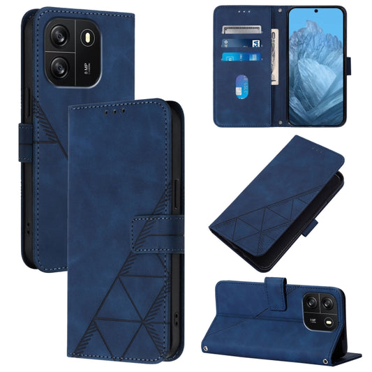 For Blackview Wave 6C Crossbody 3D Embossed Flip Leather Phone Case(Blue) - More Brand by PMC Jewellery | Online Shopping South Africa | PMC Jewellery | Buy Now Pay Later Mobicred