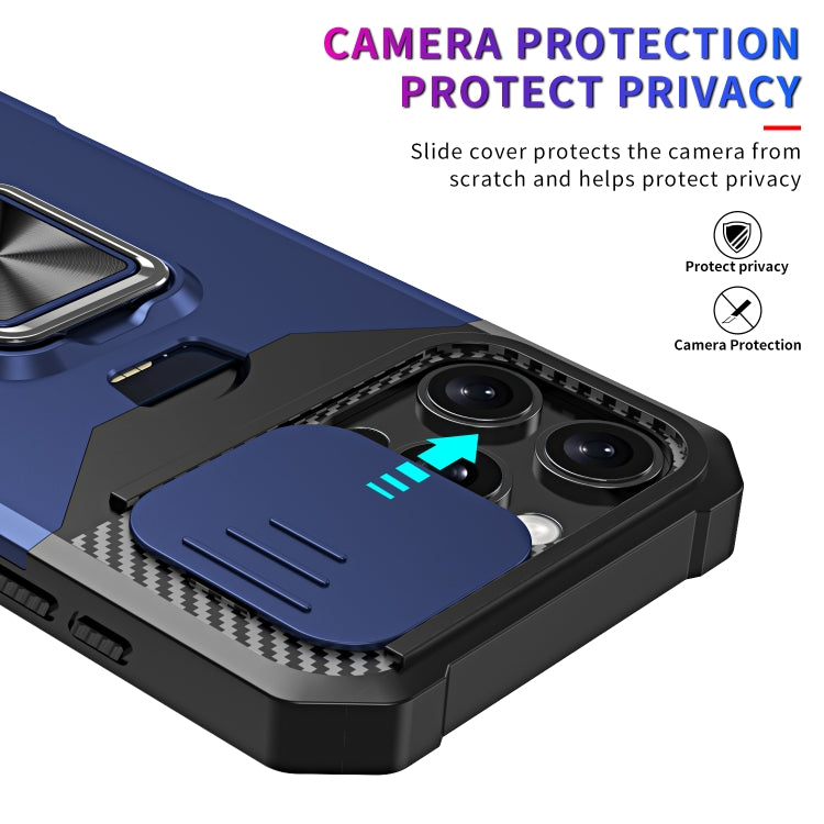 For iPhone 16 Pro Max Camera Shield Card Slot PC+TPU Phone Case(Blue) - iPhone 16 Pro Max Cases by PMC Jewellery | Online Shopping South Africa | PMC Jewellery | Buy Now Pay Later Mobicred