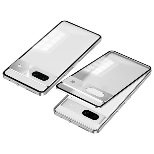 For Google Pixel 7a Snap Buckle Metal Frame Frosted Phone Case(Silver) - Google Cases by PMC Jewellery | Online Shopping South Africa | PMC Jewellery | Buy Now Pay Later Mobicred