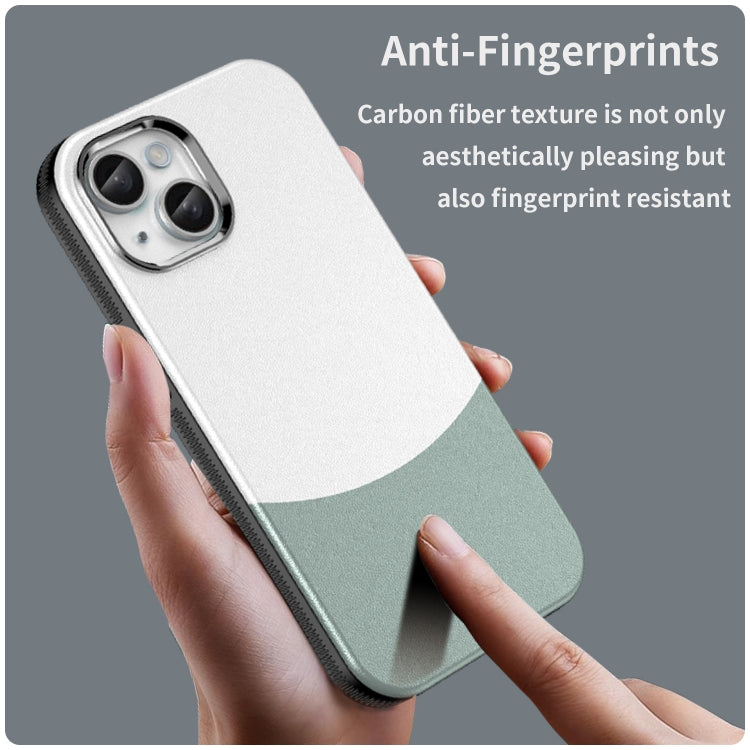 For iPhone 16 Leather Texture MagSafe Magnetic TPU + PC Phone Case(Cyan) - iPhone 16 Cases by PMC TechLife | Online Shopping South Africa | PMC TechLife | Buy Now Pay Later Mobicred