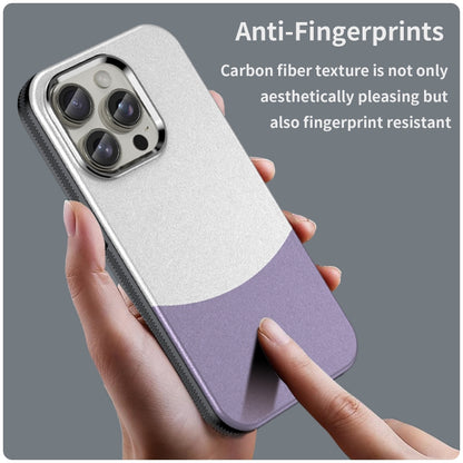 For iPhone 16 Pro Leather Texture MagSafe Magnetic TPU + PC Phone Case(Light Purple) - iPhone 16 Pro Cases by PMC Jewellery | Online Shopping South Africa | PMC Jewellery | Buy Now Pay Later Mobicred