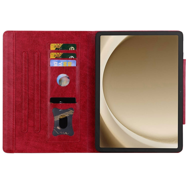 For Samsung Galaxy Tab S9+ / S8+ / S7+ Cat Buckle Leather Smart Tablet Case(Red) - Galaxy Tab S9+ Cases by PMC Jewellery | Online Shopping South Africa | PMC Jewellery | Buy Now Pay Later Mobicred