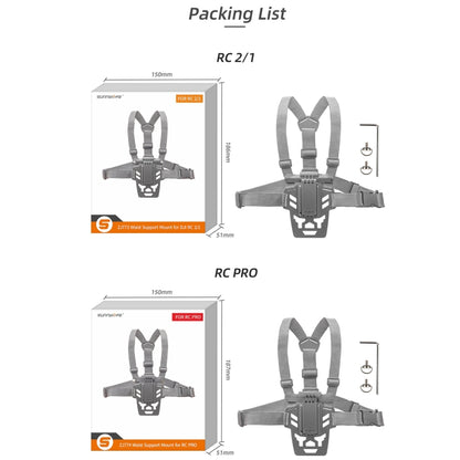 For DJI RC Pro Sunnylife Remote Control Waist Support Bracket Chest Strap(Grey) - Holder Series by Sunnylife | Online Shopping South Africa | PMC Jewellery | Buy Now Pay Later Mobicred