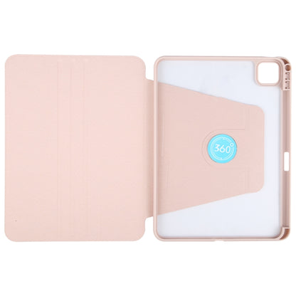 For iPad Air 11 2025 / 2024 / Air 5 GEBEI Acrylic TPU 3-folding Rotating Smart Tablet Leather Case withh Pen Slot(Pink) - iPad Air 11 2025 / 2024 Cases by GEBEI | Online Shopping South Africa | PMC Jewellery | Buy Now Pay Later Mobicred