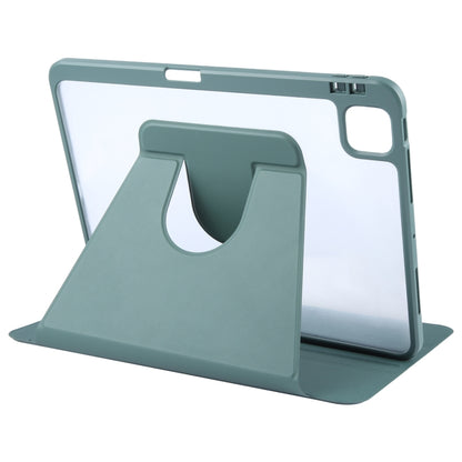 For iPad Air 13 2025 / 2024 GEBEI Acrylic TPU 3-folding Rotating Smart Tablet Leather Case withh Pen Slot(Dark Green) - iPad Air 13 2025 / 2024 Cases by GEBEI | Online Shopping South Africa | PMC Jewellery | Buy Now Pay Later Mobicred