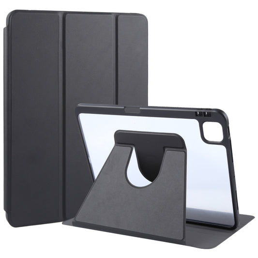 For iPad Pro 11 2024 GEBEI Acrylic TPU 3-folding Rotating Smart Tablet Leather Case withh Pen Slot(Black) - iPad Pro 11 2024 Cases by GEBEI | Online Shopping South Africa | PMC Jewellery | Buy Now Pay Later Mobicred