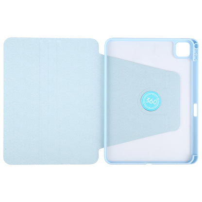 For iPad Pro 13 2024 GEBEI Acrylic TPU 3-folding Rotating Smart Tablet Leather Case withh Pen Slot(Sky Blue) - iPad Pro 13 2024 Cases by GEBEI | Online Shopping South Africa | PMC Jewellery | Buy Now Pay Later Mobicred