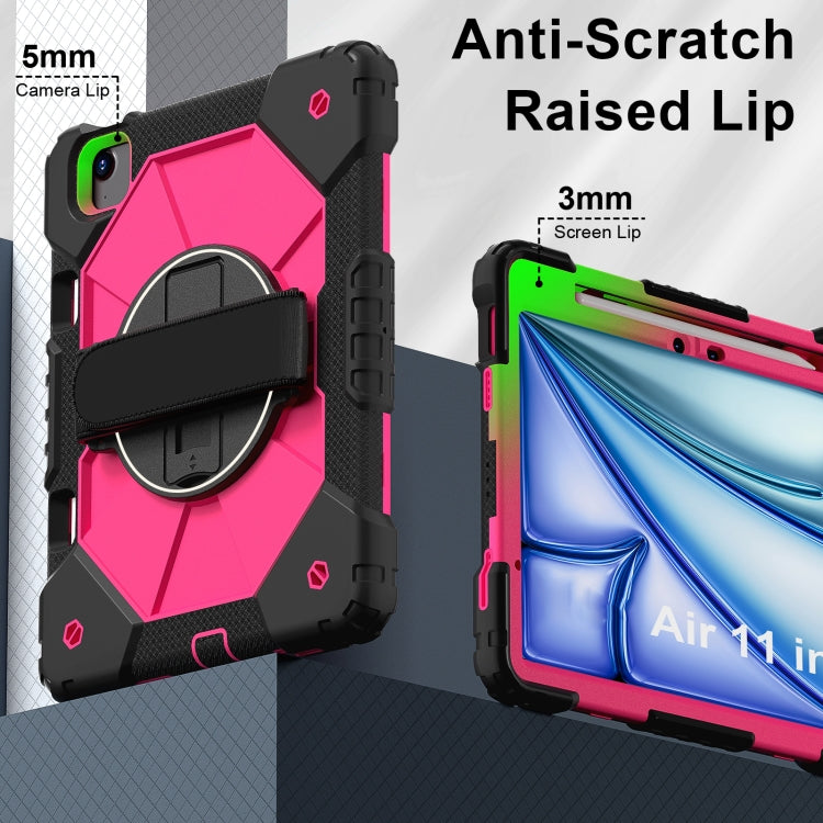 For iPad Air 11 2024 Contrast Color Robot Silicone Hybrid PC Tablet Case(Black Rose Red) - iPad Air 11 2024 Cases by PMC Jewellery | Online Shopping South Africa | PMC Jewellery | Buy Now Pay Later Mobicred