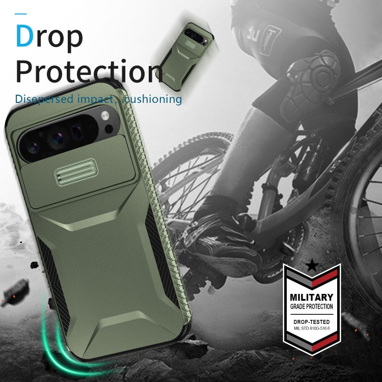 For Google Pixel 9 Pro XL Sliding Camshield Phone Case(Alpine Green) - Google Cases by PMC Jewellery | Online Shopping South Africa | PMC Jewellery | Buy Now Pay Later Mobicred