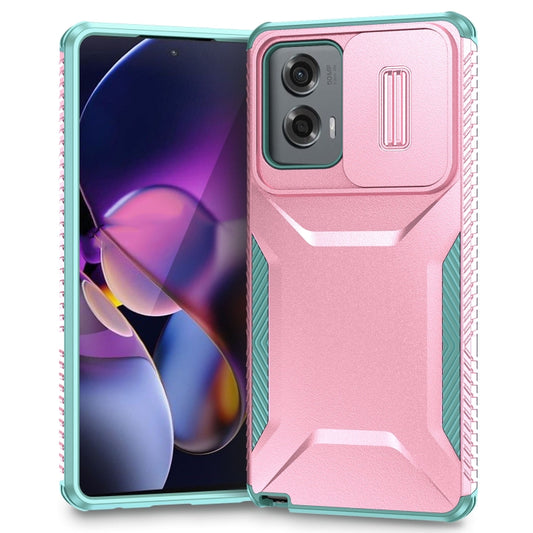 For Motorola Moto G Stylus 5G 2024 Sliding Camshield Phone Case(Pink + Grey Green) - Motorola Cases by PMC Jewellery | Online Shopping South Africa | PMC Jewellery | Buy Now Pay Later Mobicred