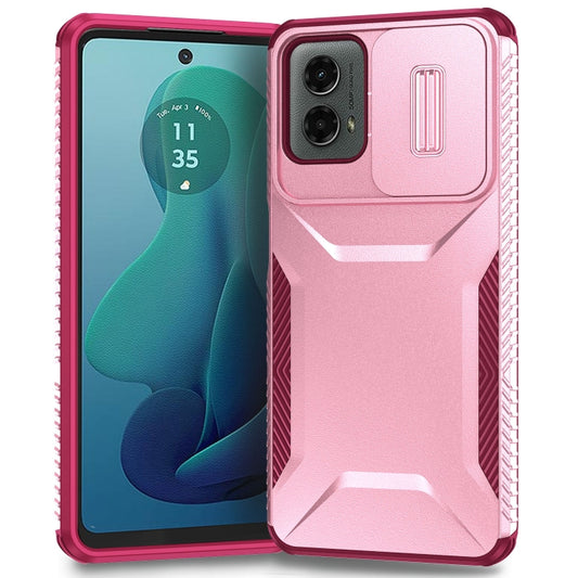 For Motorola Moto G 5G 2024 Sliding Camshield Phone Case(Pink + Rose Red) - Motorola Cases by PMC Jewellery | Online Shopping South Africa | PMC Jewellery | Buy Now Pay Later Mobicred