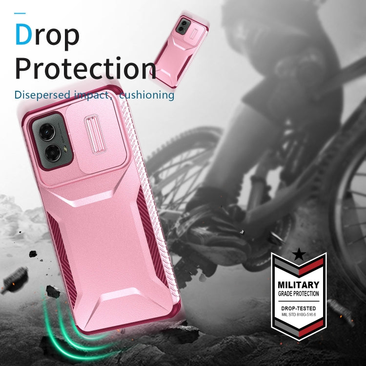 For Motorola Moto G 5G 2024 Sliding Camshield Phone Case(Pink + Rose Red) - Motorola Cases by PMC Jewellery | Online Shopping South Africa | PMC Jewellery | Buy Now Pay Later Mobicred