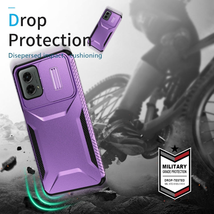 For Motorola Moto G 5G 2024 Sliding Camshield Phone Case(Purple) - Motorola Cases by PMC Jewellery | Online Shopping South Africa | PMC Jewellery | Buy Now Pay Later Mobicred