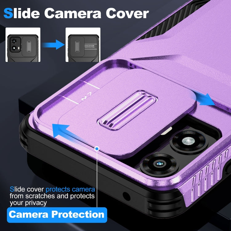 For Motorola Moto G 5G 2024 Sliding Camshield Phone Case(Purple) - Motorola Cases by PMC Jewellery | Online Shopping South Africa | PMC Jewellery | Buy Now Pay Later Mobicred