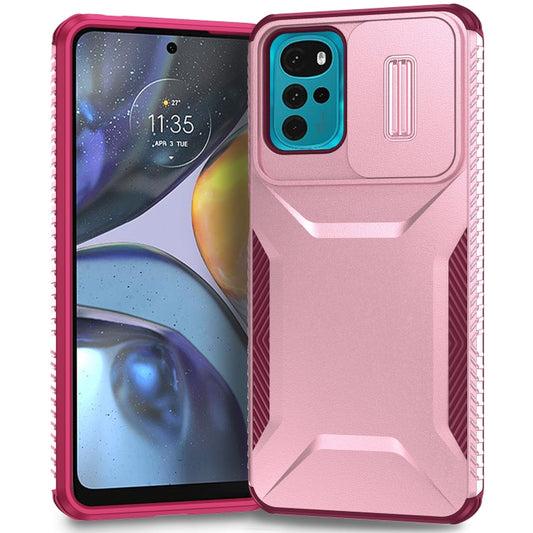 For Motorola Moto G22 2024 Sliding Camshield Phone Case(Pink + Rose Red) - Motorola Cases by PMC Jewellery | Online Shopping South Africa | PMC Jewellery | Buy Now Pay Later Mobicred