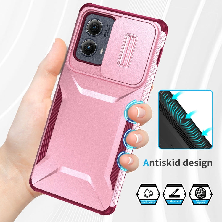 For Motorola Edge 5G 2024 Sliding Camshield Phone Case(Pink + Rose Red) - Motorola Cases by PMC Jewellery | Online Shopping South Africa | PMC Jewellery | Buy Now Pay Later Mobicred