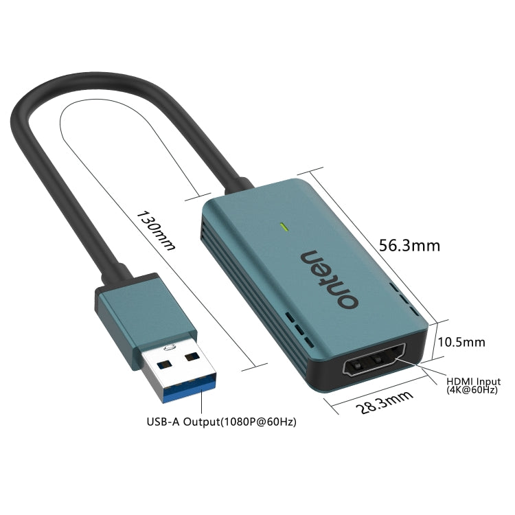 Onten US331 USB Video Capture Card, Length:1.3m(Green) - Video Capture Solutions by Onten | Online Shopping South Africa | PMC Jewellery | Buy Now Pay Later Mobicred