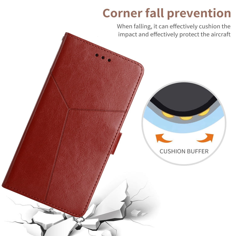 For Samsung Galaxy S25 5G Y-shaped Pattern Flip Leather Phone Case(Brown) - free shipping - PMC Jewellery - Order now!
