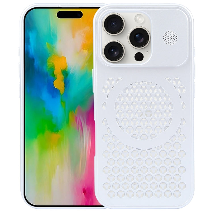 For iPhone 16 Pro Pure Color Honeycomb Aromatherapy MagSafe Phone Case(Silver) - iPhone 16 Pro Cases by PMC Jewellery | Online Shopping South Africa | PMC Jewellery | Buy Now Pay Later Mobicred