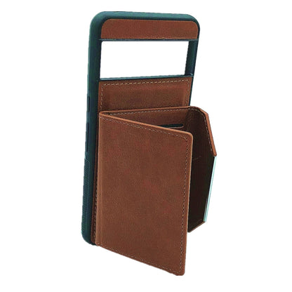 For Google Pixel 9 Pro XL Solid Color Metal Buckle Card Slots Bag Phone Case(Brown) - Google Cases by PMC Jewellery | Online Shopping South Africa | PMC Jewellery | Buy Now Pay Later Mobicred