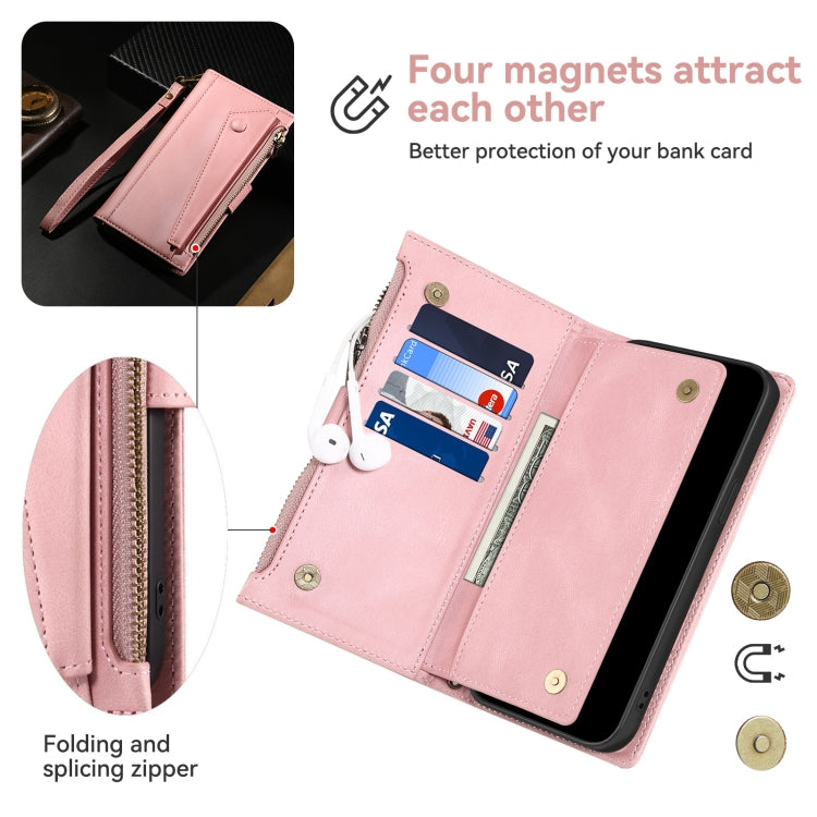 For Samsung Galaxy S25 5G ESEBLE Retro Frosted RFID Flip Leather Phone Case(Rose Gold) - Galaxy S25 5G Cases by ESEBLE | Online Shopping South Africa | PMC Jewellery | Buy Now Pay Later Mobicred