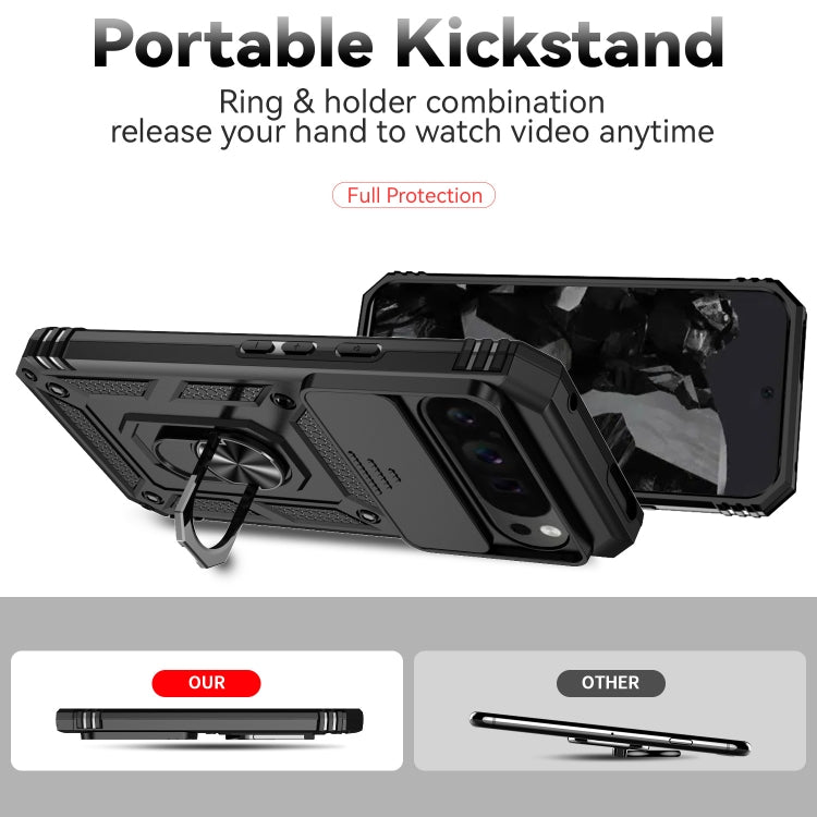 For Google Pixel 9 Pro Sliding Camshield Holder Phone Case(Black) - Google Cases by PMC TechLife | Online Shopping South Africa | PMC TechLife | Buy Now Pay Later Mobicred