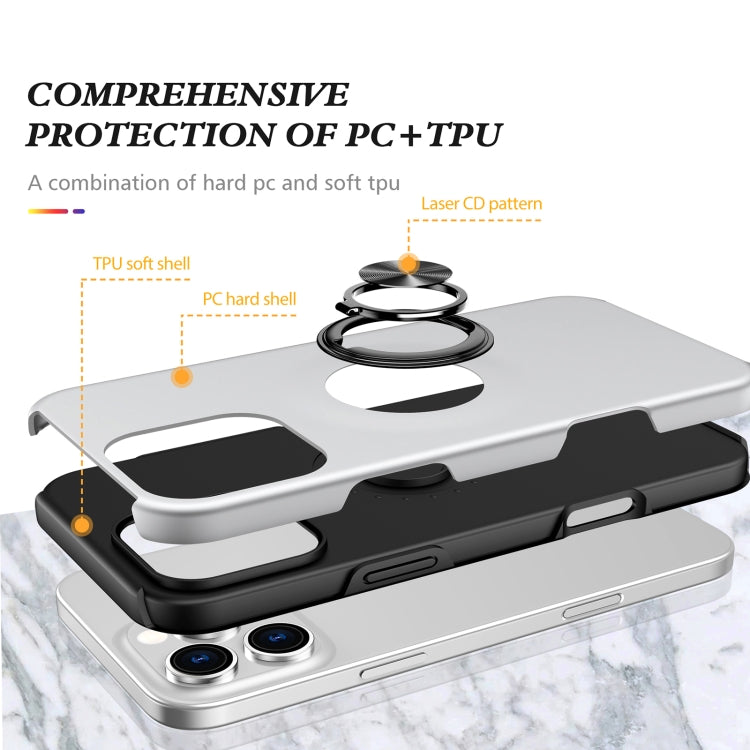 For iPhone 16 Plus Magnetic Ring Holder Phone Case(Silver) - iPhone 16 Plus Cases by PMC TechLife | Online Shopping South Africa | PMC TechLife | Buy Now Pay Later Mobicred