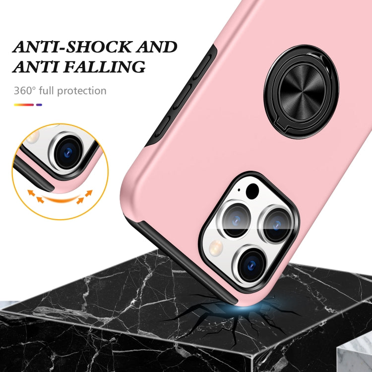For iPhone 16 Pro Magnetic Ring Holder Phone Case(Rose Gold) - iPhone 16 Pro Cases by PMC TechLife | Online Shopping South Africa | PMC TechLife | Buy Now Pay Later Mobicred