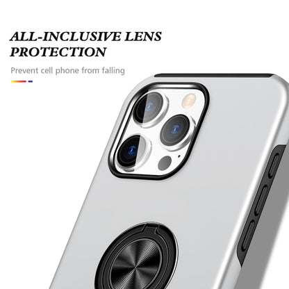 For iPhone 16 Pro Magnetic Ring Holder Phone Case(Silver) - iPhone 16 Pro Cases by PMC Jewellery | Online Shopping South Africa | PMC Jewellery | Buy Now Pay Later Mobicred