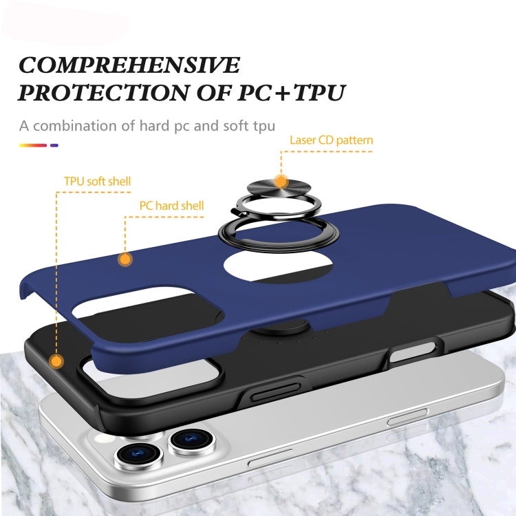 For iPhone 16 Pro Max Magnetic Ring Holder Phone Case(Navy Blue) - iPhone 16 Pro Max Cases by PMC Jewellery | Online Shopping South Africa | PMC Jewellery | Buy Now Pay Later Mobicred