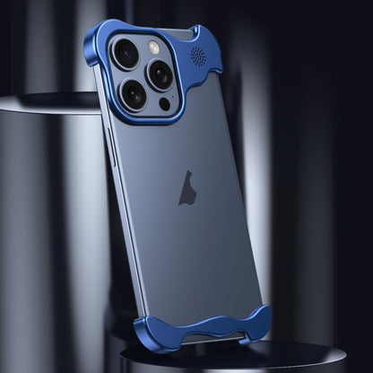 For iPhone 14 Aromatherapy Alloy Frameless Phone Case(Blue) - iPhone 14 Cases by PMC Jewellery | Online Shopping South Africa | PMC Jewellery | Buy Now Pay Later Mobicred