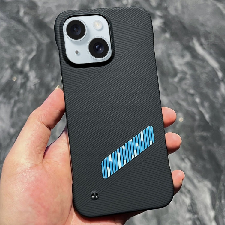 For iPhone 15 Carbon Fiber Frameless Cooling Phone Case(Blue) - iPhone 15 Cases by PMC Jewellery | Online Shopping South Africa | PMC Jewellery | Buy Now Pay Later Mobicred