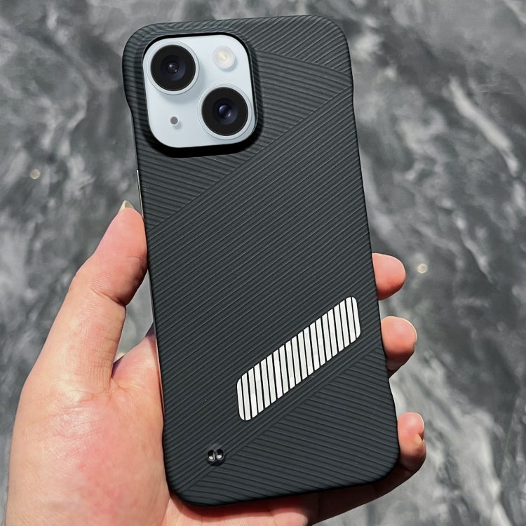 For iPhone 15 Carbon Fiber Frameless Cooling Phone Case(Silver) - iPhone 15 Cases by PMC Jewellery | Online Shopping South Africa | PMC Jewellery | Buy Now Pay Later Mobicred