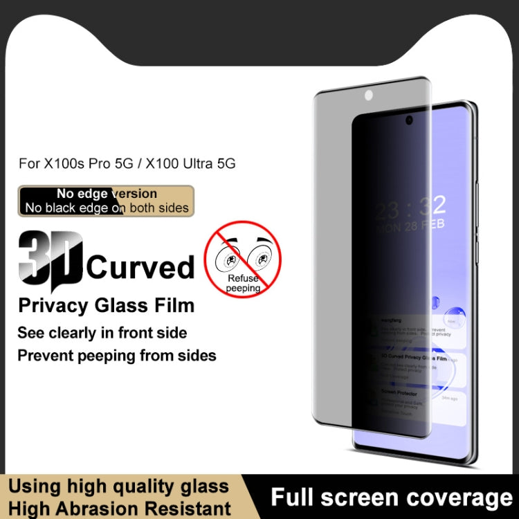 For vivo X100s Pro / X100 Ultra imak 3D Curved Privacy Full Screen Tempered Glass Film - vivo Tempered Glass by imak | Online Shopping South Africa | PMC Jewellery | Buy Now Pay Later Mobicred