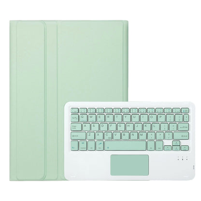 For iPad Air 11 2024 / Air 5 10.9 A098B-A Detachable Ultra-Thin Bluetooth Touch Keyboard Leather Tablet Case with Pen Slot(Light Green) - For iPad Air by PMC Jewellery | Online Shopping South Africa | PMC Jewellery | Buy Now Pay Later Mobicred