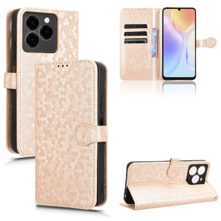 For Ulefone Note 20 Pro Honeycomb Dot Texture Leather Phone Case(Gold) - Ulefone Cases by PMC Jewellery | Online Shopping South Africa | PMC Jewellery | Buy Now Pay Later Mobicred