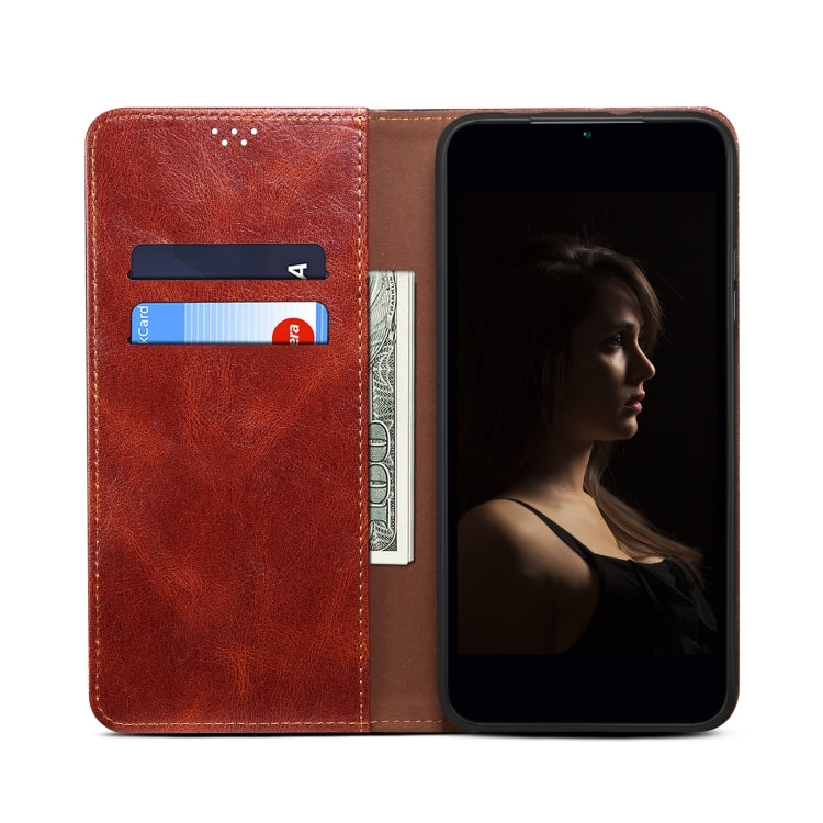 For Samsung Galaxy S25 5G Oil Wax Crazy Horse Texture Leather Phone Case(Brown) - Galaxy S25 5G Cases by PMC Jewellery | Online Shopping South Africa | PMC Jewellery | Buy Now Pay Later Mobicred