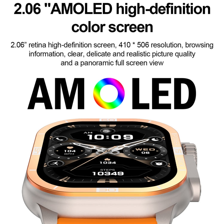 LEMFO HK96S 2.06 inch BT5.3 IP68 Sport Smart Watch, Support Bluetooth Call / Sleep / Blood Oxygen / Heart Rate / Blood Pressure Health Monitor(Orange) - Smart Watches by LEMFO | Online Shopping South Africa | PMC Jewellery | Buy Now Pay Later Mobicred