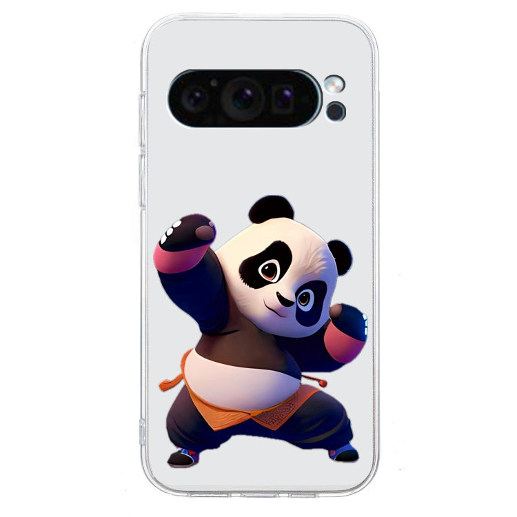 For Google Pixel 9 Pro Colored Drawing Pattern Transparent TPU Phone Case(Panda) - Google Cases by PMC Jewellery | Online Shopping South Africa | PMC Jewellery | Buy Now Pay Later Mobicred