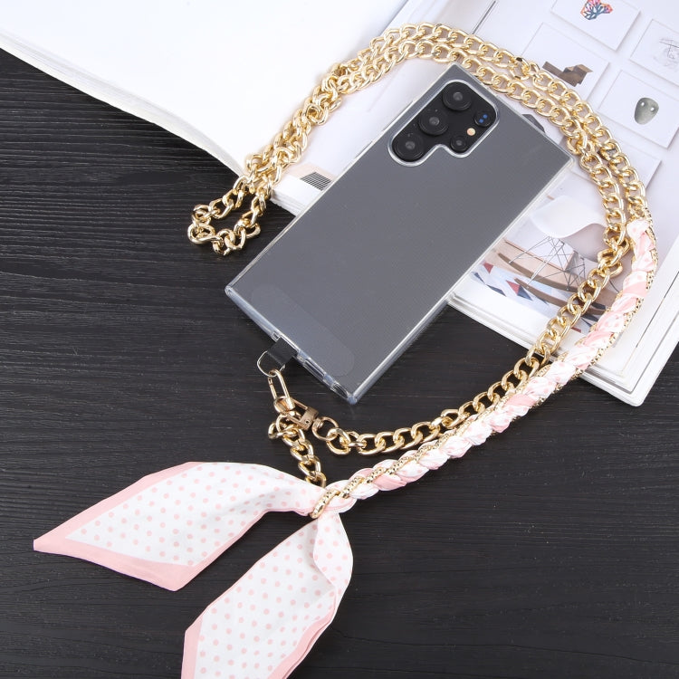 Mobile Phone Anti-lost Silk Scarf Half Pack Long Lanyard(Pink) - Lanyards & Wrist Straps by PMc TechLife | Online Shopping South Africa | PMc TechLife | Buy Now Pay Later Mobicred