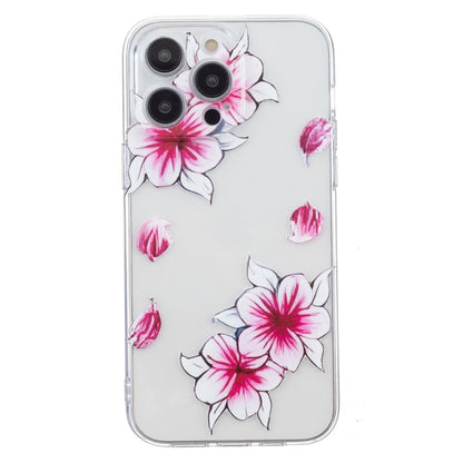 For iPhone 16 Pro Max Colored Drawing Pattern Transparent TPU Phone Case(Sakura) - iPhone 16 Pro Max Cases by PMC Jewellery | Online Shopping South Africa | PMC Jewellery | Buy Now Pay Later Mobicred